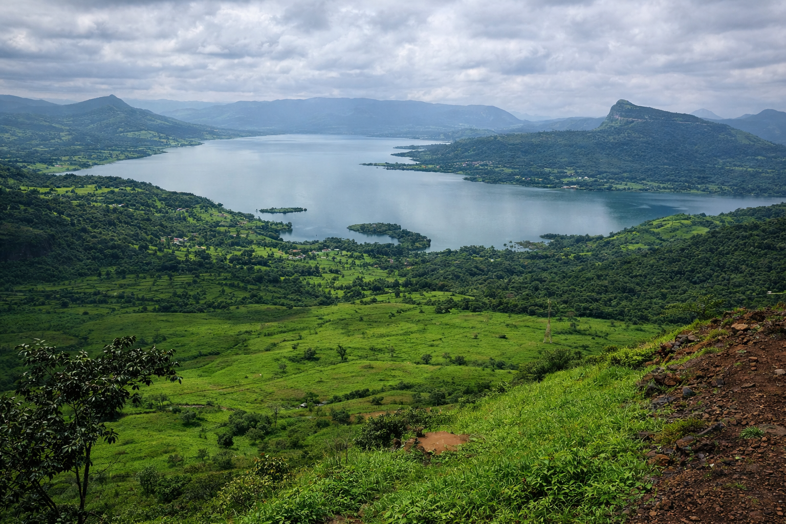 Lonavala lake surrounded by hills